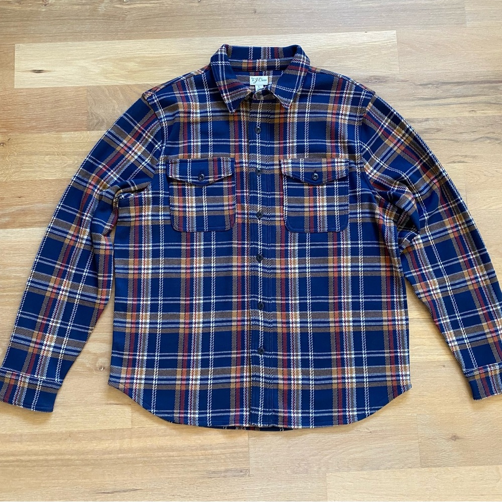 J. Crew Seaboard Soft Knit Long Sleeve Shirt Button-up Plaid Large
